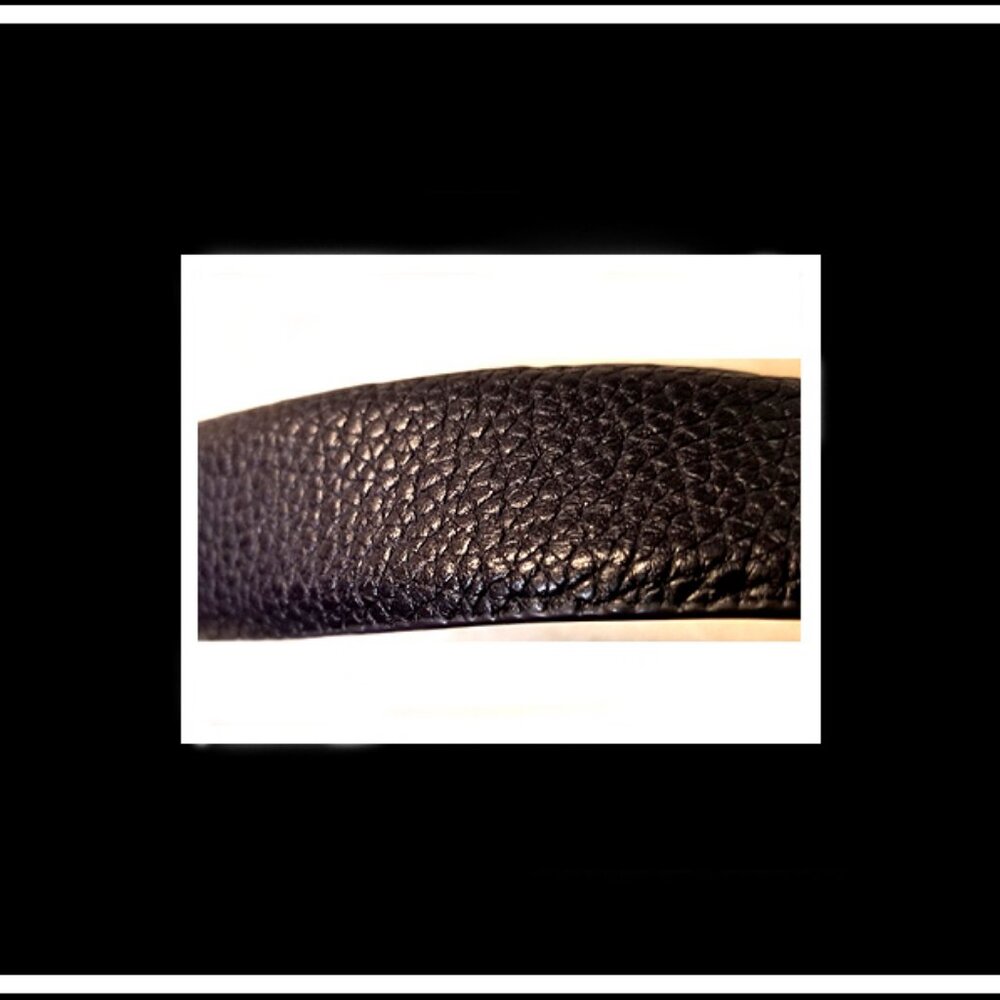 New Rare Unique RLL Ralph Lauren Top Grade High Grain Black Genuine Leather Belt - Picture 8 of 10